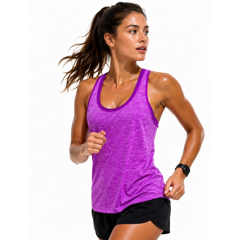 New Balance Tank Top Women Small Purple Space Dye Racerback Athletic Minimalist